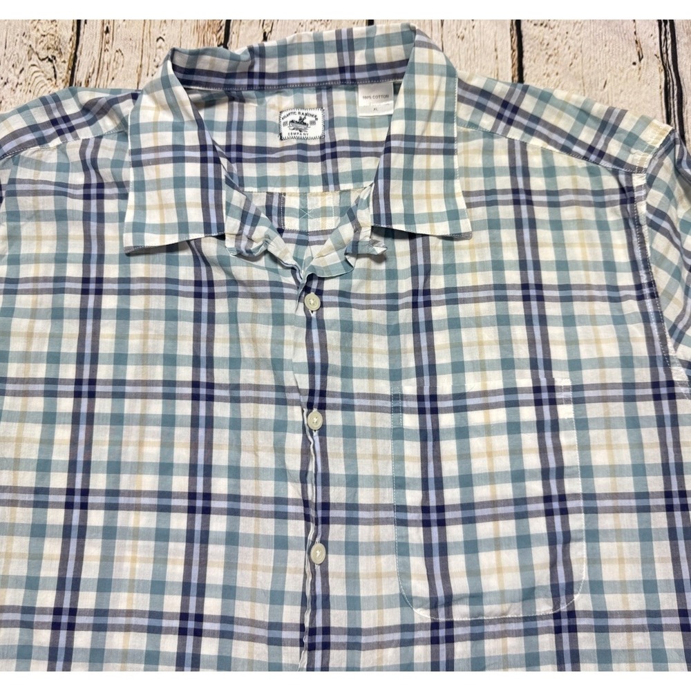 Atlantic Rancher Bimini Shirt Mens XL Blue Cotton Short Sleeve‎ Button Up